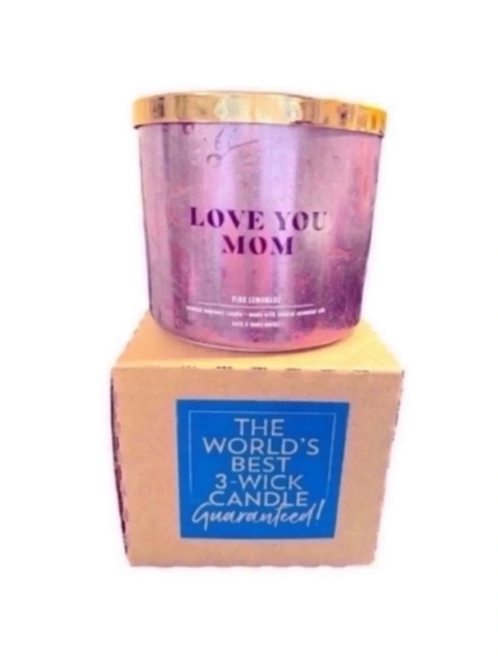 Luminary Pink Lemonade Candle Love You Mom - Picture 2 of 2